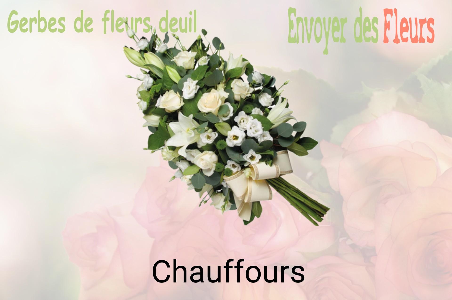Gerbe de fleurs de deuil livrée à Chauffours